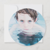 Basketball Shape Photo Boy Birthday Circle 招待状 (裏面)