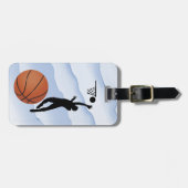 Basketball -- Silhouette of Player plus Ball ラゲッジタグ (正面横)