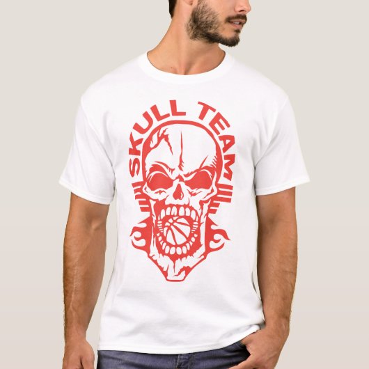 basketball skull team tete de mort equipe logo tシャツ (正面)