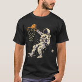 Basketball Slam Dunk Astronaut Basketball Player D Tシャツ (正面)