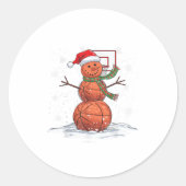 Basketball Snowman _1  ラウンドシール (正面)