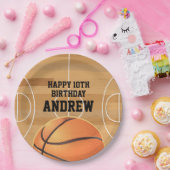 Basketball Sports Happy Birthday Paper Plates ペーパープレート (パーティー)
