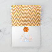 Basketball Sports Orange Birthday  カード (内部)