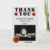 Basketball Sports Photo Coach  サンキューカード (正面)
