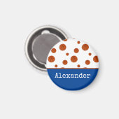 Basketball Sports Team Personalized Blue  マグネット (正面/裏面)