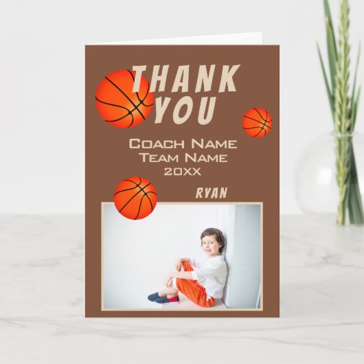 Basketball Sports Thank you Coach Card サンキューカード (正面)