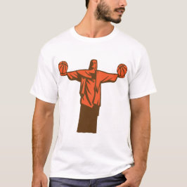 basketball statue bresil rio janeiro christ redemp tシャツ