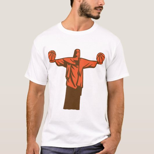 basketball statue bresil rio janeiro christ redemp tシャツ (正面)