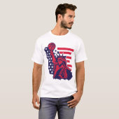basketball statue liberte usa amerique drapeau des tシャツ (正面フル)