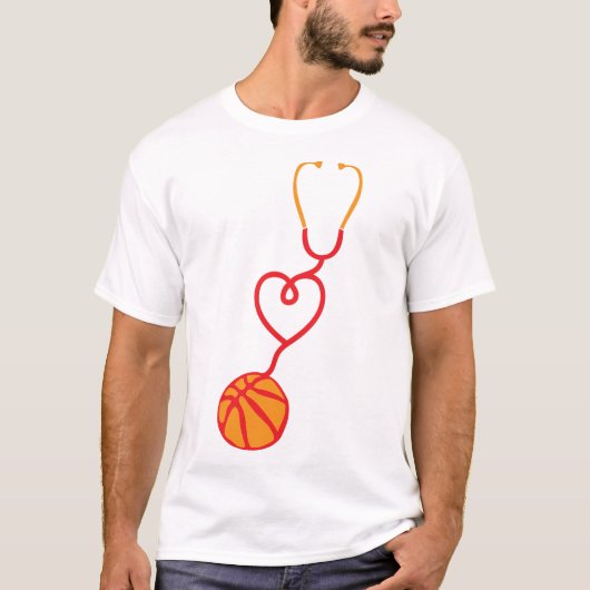 basketball stethoscope coeur love stetoscope 1 tシャツ (正面)