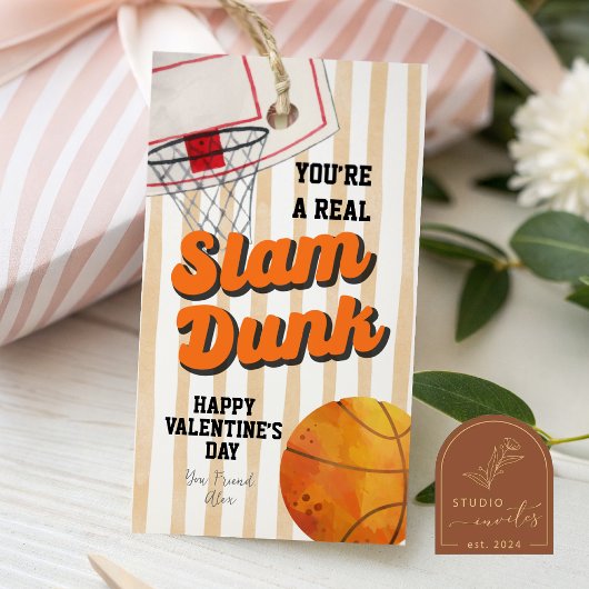 Basketball Stripes Valentine Tag ギフトタグ
