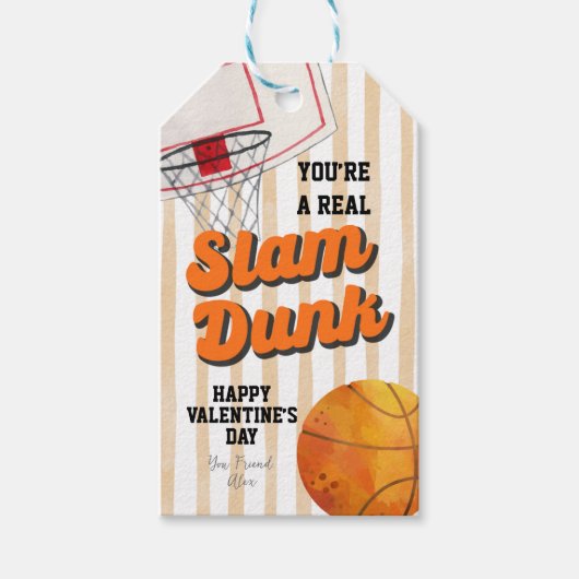 Basketball Stripes Valentine Tag ギフトタグ (正面)