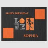 Basketball Swoosh Black Birthday Large Gift Bag 薄葉紙 (正面)