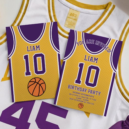 Basketball Team 10 Birthday Invitation 招待状