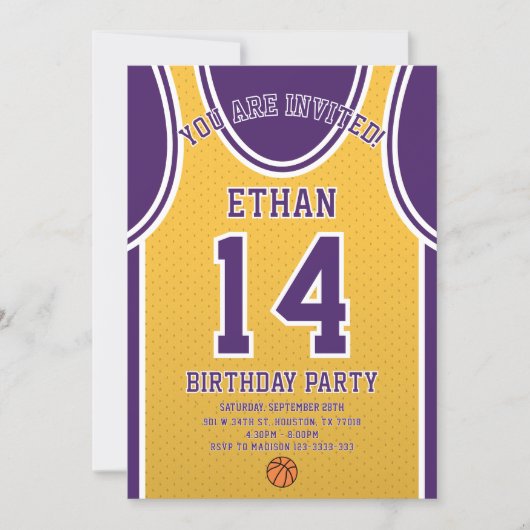 Basketball Team Birthday Invitation 招待状 (正面)
