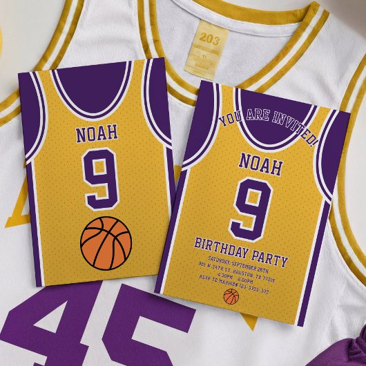 Basketball Team Birthday Invitation 招待状