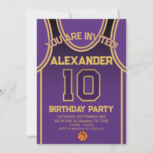 Basketball Team Birthday Invitation 招待状 (正面)