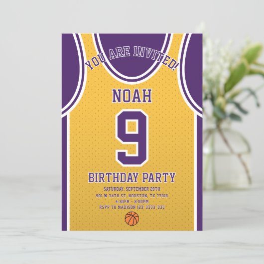 Basketball Team Birthday Invitation 招待状 (スタンド正面)