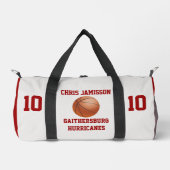 Basketball Team Coach Player Crimson Personalize ダッフルバッグ (正面)