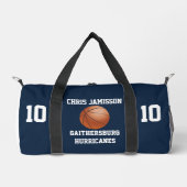 Basketball Team Coach Player Navy Blue Personalize ダッフルバッグ (正面)