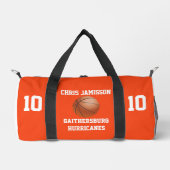 Basketball Team Coach Player Orange Personalize ダッフルバッグ (正面)