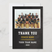 Basketball Team Coach Thank You Photo  サンキューカード (正面)