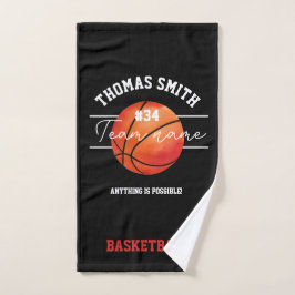 Basketball Team Hand Towel –Custom Player or Coach ハンドタオル