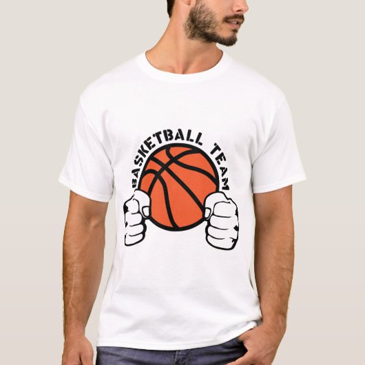 basketball team poing ferme frappe logo ballon tシャツ (正面)