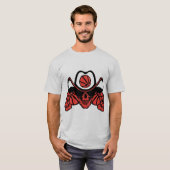 basketball tete de mort pancarte chaine sport tシャツ (正面フル)