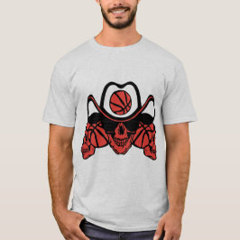 basketball tete de mort pancarte chaine sport tシャツ