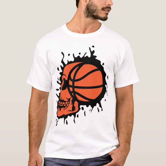 basketball tete de mort profil ballon tシャツ (正面)