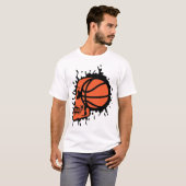 basketball tete de mort profil ballon tシャツ (正面フル)