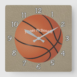 Basketball Textured Background photo personalize スクエア壁時計