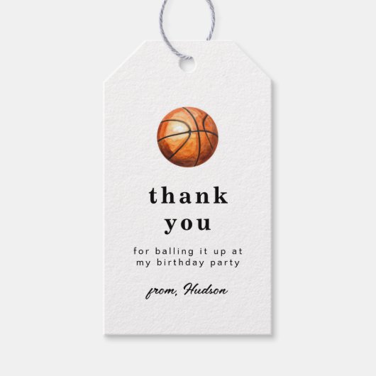 Basketball Thank You Tag ギフトタグ (正面)