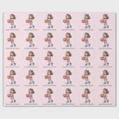 Basketball Theme Birthday Party For Girl’s ラッピングペーパー (フラット)