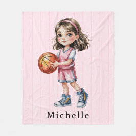Basketball Theme Birthday Party For Girl’s Gift フリースブランケット