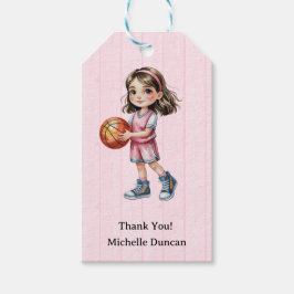 Basketball Theme Birthday Party For Girls Thanks ギフトタグ