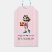 Basketball Theme Birthday Party For Girls Thanks ギフトタグ (裏面)