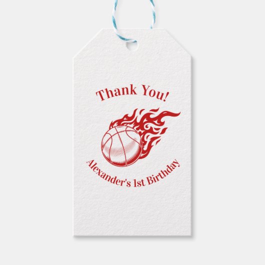 Basketball themed thank you 2 ギフトタグ (正面)