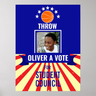 basketball Throw Vote Sports-Themed Voting Poster  ポスター