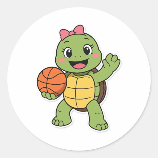 Basketball turtle ラウンドシール (正面)
