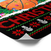 Basketball Ugly Christmas Sweater Srts Player Ligh ポスター (角)