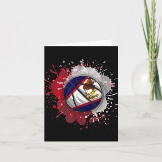 Basketball With American Samoa Flag  カード (正面)