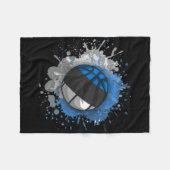 Basketball With Estonia Flag フリースブランケット (正面(横))