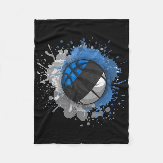 Basketball With Estonia Flag フリースブランケット (正面)