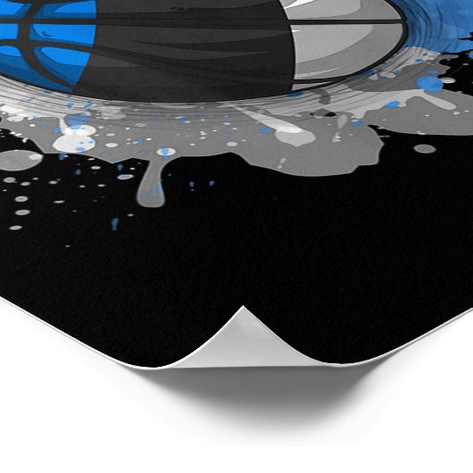 Basketball With Estonia Flag  ポスター (角)