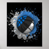 Basketball With Estonia Flag  ポスター (正面)