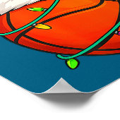 Basketball With Santa Hat Funny Christmas Xmas Gif ポスター (角)