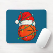Basketball With Santa Hat Funny Christmas Xmas Gif マウスパッド (マウス)