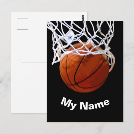 Basketball Your Name Custom ポストカード (正面/裏面)